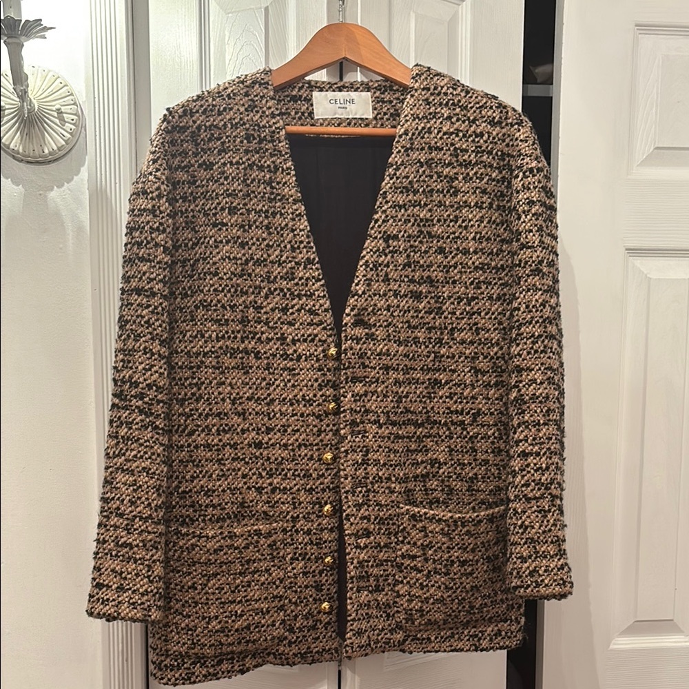 Celine Women's Tweed Jacket - Beige